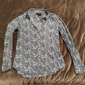 J. Crew Blue Floral Liberty Fabric Shirt